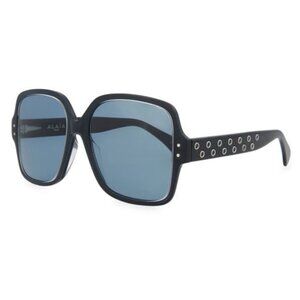 Alaia AA0037S Womens Oversized Square Sunglasses Black Frame W/Stud Details